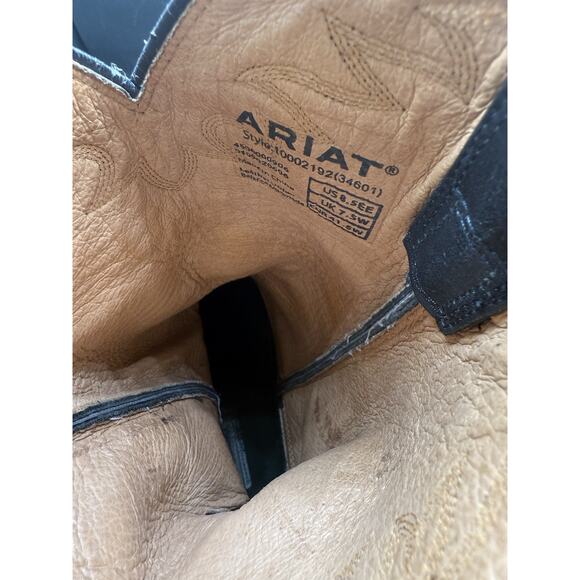 Ariat Western Cowboy Leather Boots Men's Size 8.5EE Classic Black Style 10002192 - Picture 15 of 16